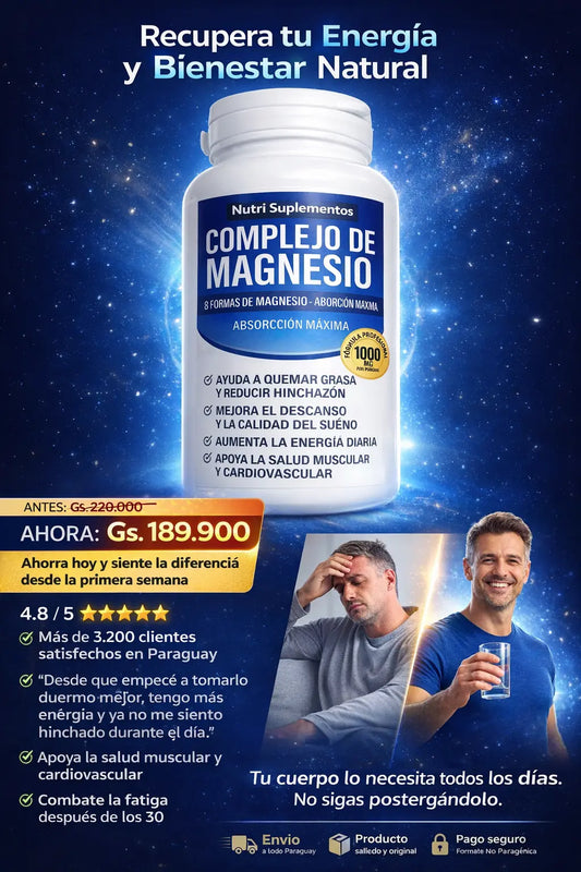 Magnesium Complex ⚡¡Energía, Sueño y Bienestar en SOLO DÍAS! 💙