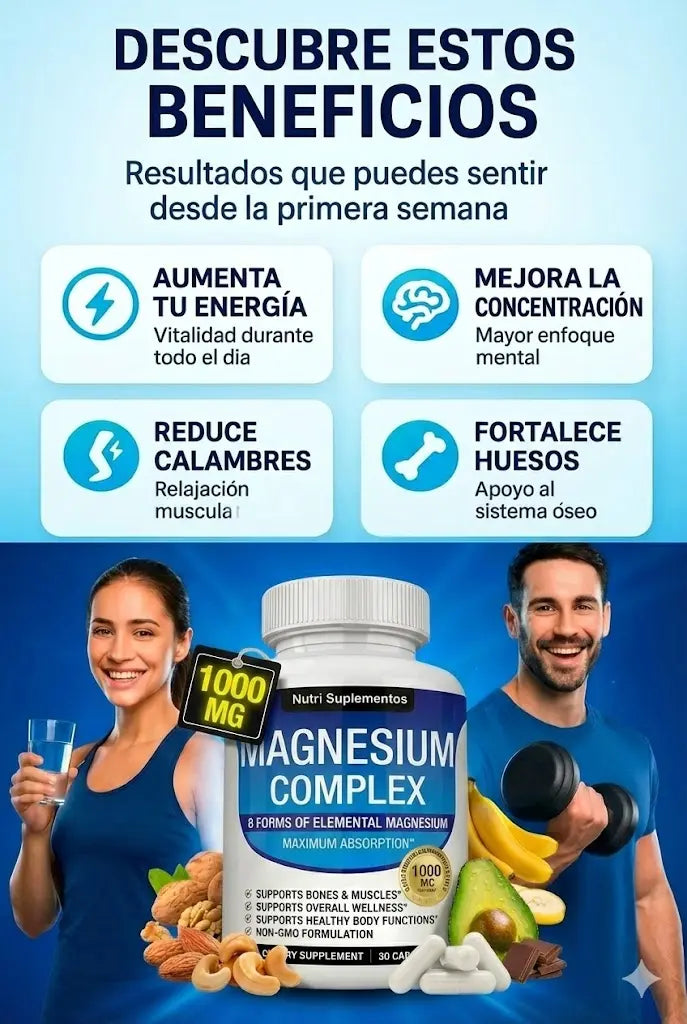 Magnesium Complex ⚡¡Energía, Sueño y Bienestar en SOLO DÍAS! 💙